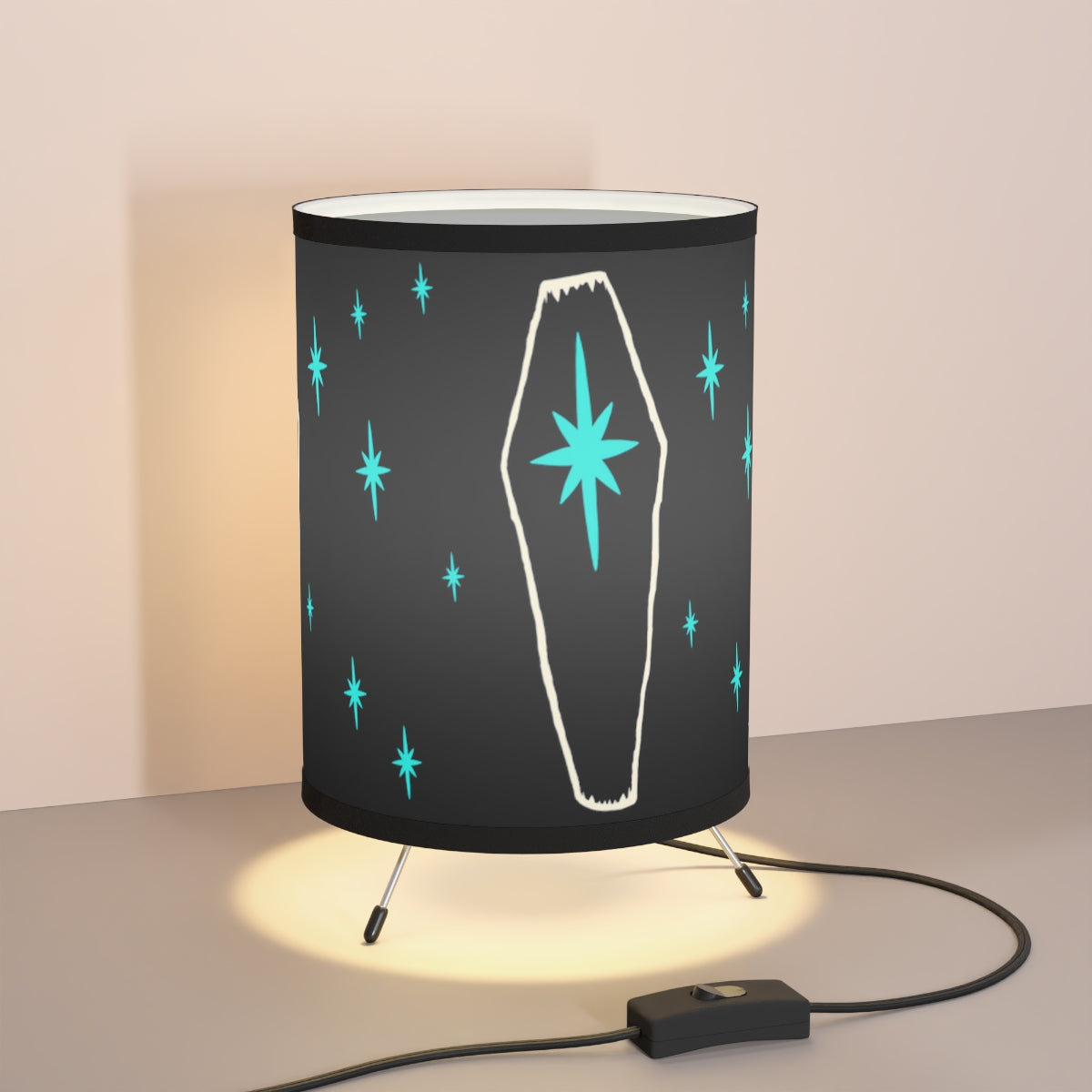 Starburst Coffin Tripod Lamp